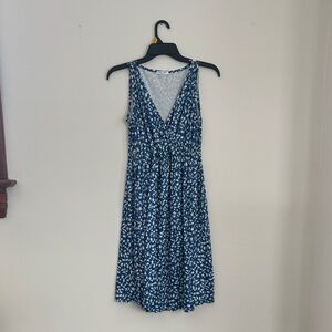 Floral Blue Sleeveless Nursing Gown and Robe